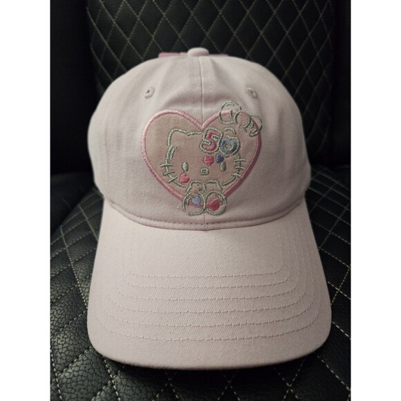 Hello Kitty 50th Anniversary Pink Baseball Cap with Ribbon Tie Back main image 9